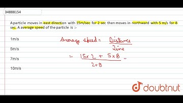 A particle moves in east direction with 15m/sec for 2 sec then moves in northward with