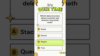 Which data structure allows insertion and deletion from both ends? #DataStructure #Deque #Insertion