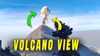 View of Fuego Volcano Eruption from Acatenango Volcano