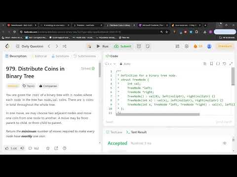 LeetCode 979.Distribute Coins in Binary Tree