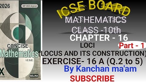 Class - 10th | ICSE | Ch - 16 | LOCI ( Locus and its construction) | Ex - 16 A | Q .2 to 5 | #loci