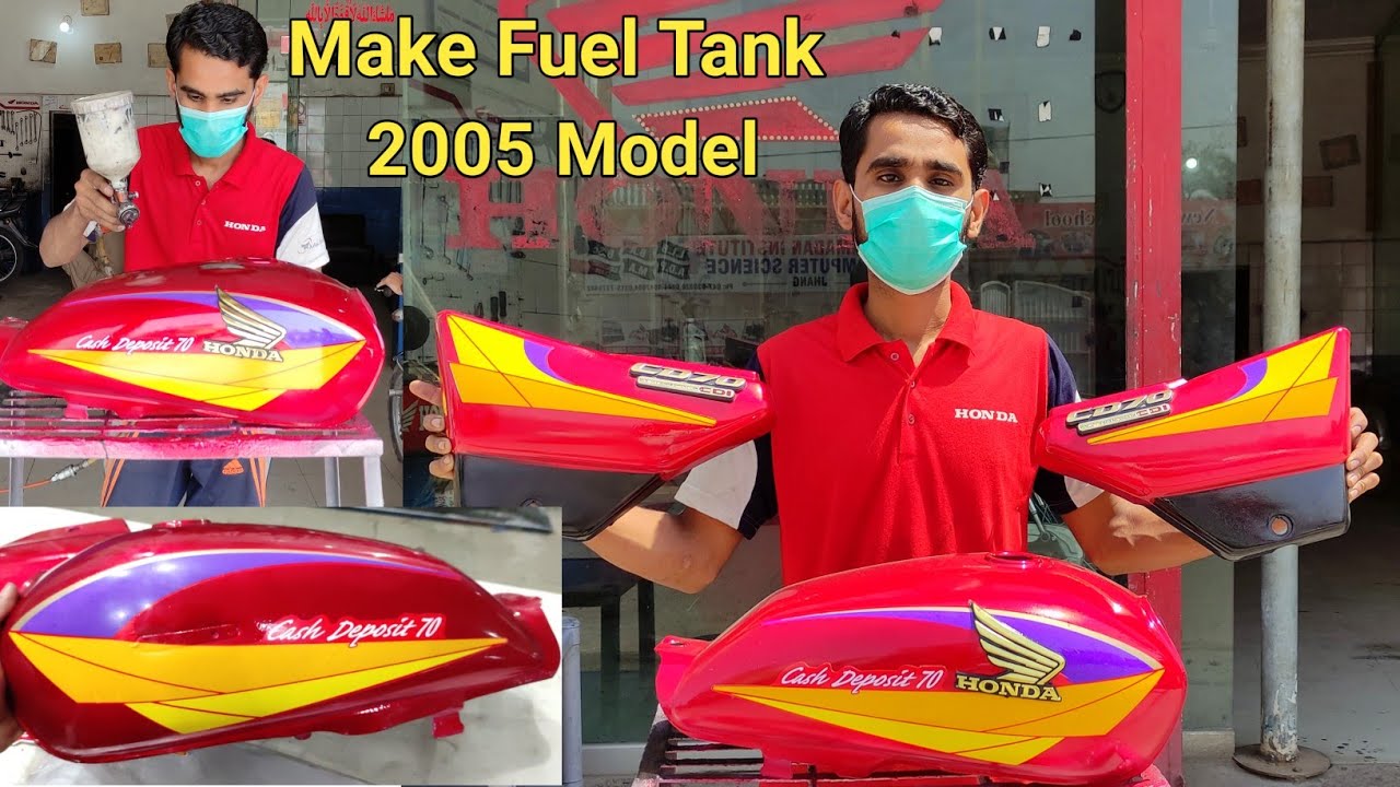 How to make fuel tank and side cover Honda CD 70 2005 model complete