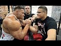 Hulk bodybuilder vs schoolboy arm wrestling 2023