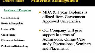 MBA in Materials management