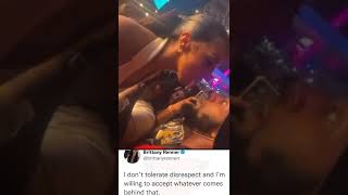 Brittany Renner And Concert Goer Throw Water On Each Other