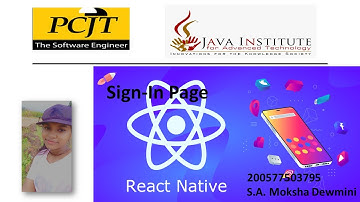 React Native Chat Application |Sign In Process | Java Institute