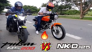 Akt Nkd 125 Modificada Vs Pulsar Ns 200Drag Race Top End