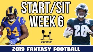 Week 6 Start Em' Sit Em' - Fantasy Football