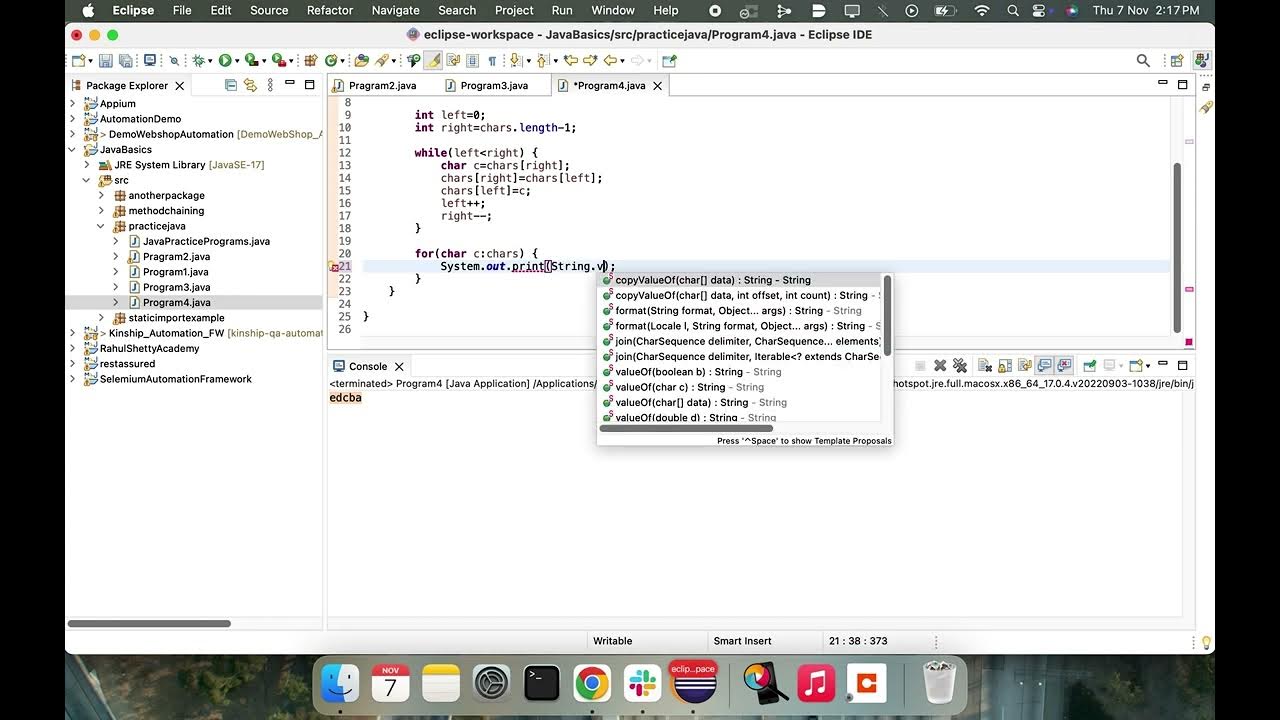 Java Program to reverse an array or string - YouTube