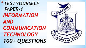 Mcqs on Information and Communication Technology(ICT)/Paper I preparation/K SET Examination 2020