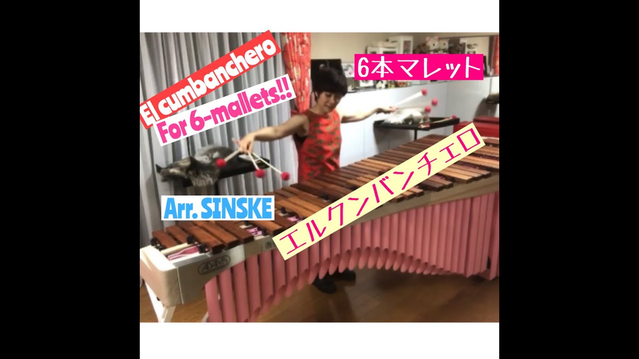 6本マレットのマリンバで弾くエルクンバンチェロ 