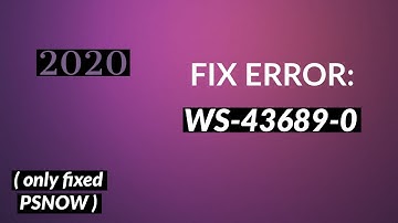 FIX PS4 ERROR: WS-43689-0 (cannot use Free Trial PSNOW) (WORKING IN 2021)