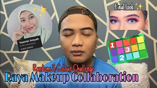 Random 3 colour makeup challenge l Raya Makeup Collaboration ✨ by Wan H Official 186 views 2 years ago 8 minutes, 33 seconds