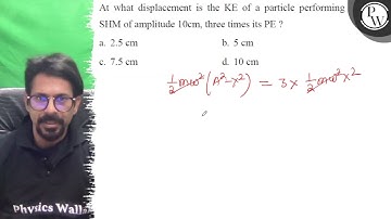At what displacement is the KE of a particle performing SHM of ampl...