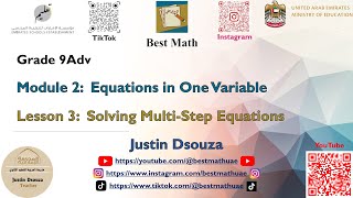 Solving Multi Step Equations [Module 2 Lesson 3]
