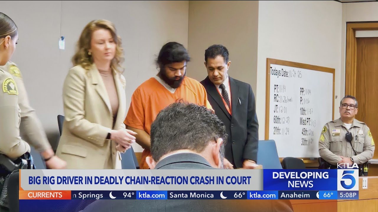 Big-rig driver in deadly Ontario multi-car crash appears in court - YouTube