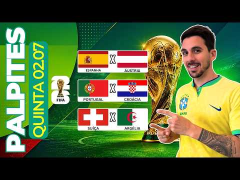 PALPITES DE FUTEBOL PARA HOJE 02 07 2026 (QUINTA-FEIRA)