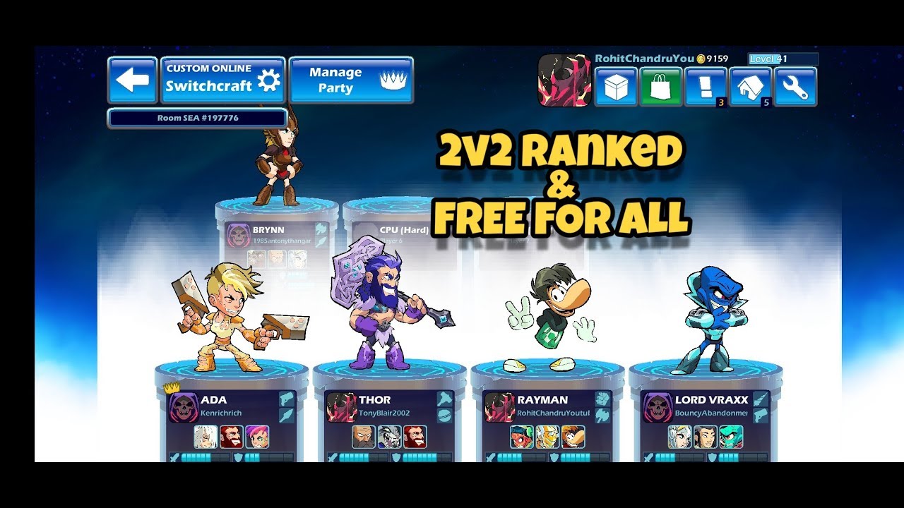 Free For all + 2v2 Ranked Brawlhalla Mobile live - YouTube