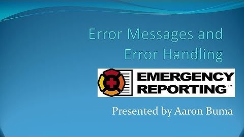 SQL Errors and Error Handling