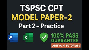 TSPSC CPT Model Paper 2 | Part 2 | Computer Proficiency Test Practice