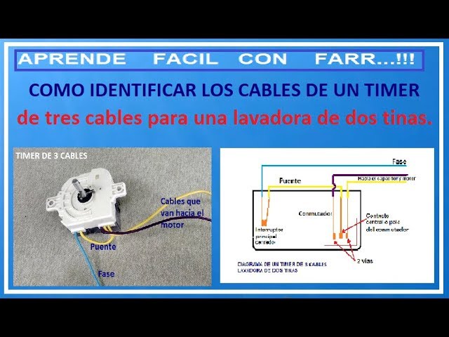 Timer de 3 cables. Como sus cables. Lavadora tinas. - YouTube