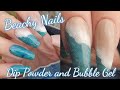 HOW TO: Beachy Nails ~ Marbling, Color Blocking, and Bubble Gel Design.