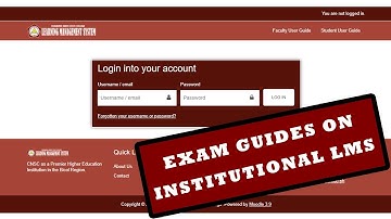 CNSC MIS Connect - How to take Examinations using the Institutional LMS