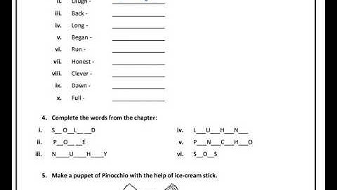 edmc class 4th english worksheet week 18