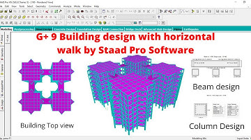 Analysis and design G+9 with Horizontal walk by Staad pro V8i software | civil engineering | online