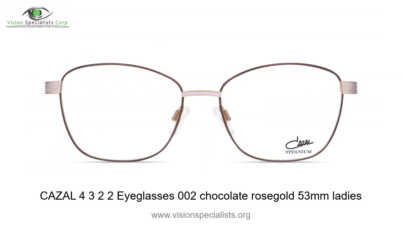 CAZAL 4322 Eyeglasses 002 chocolate rosegold 53mm ladies - YouTube