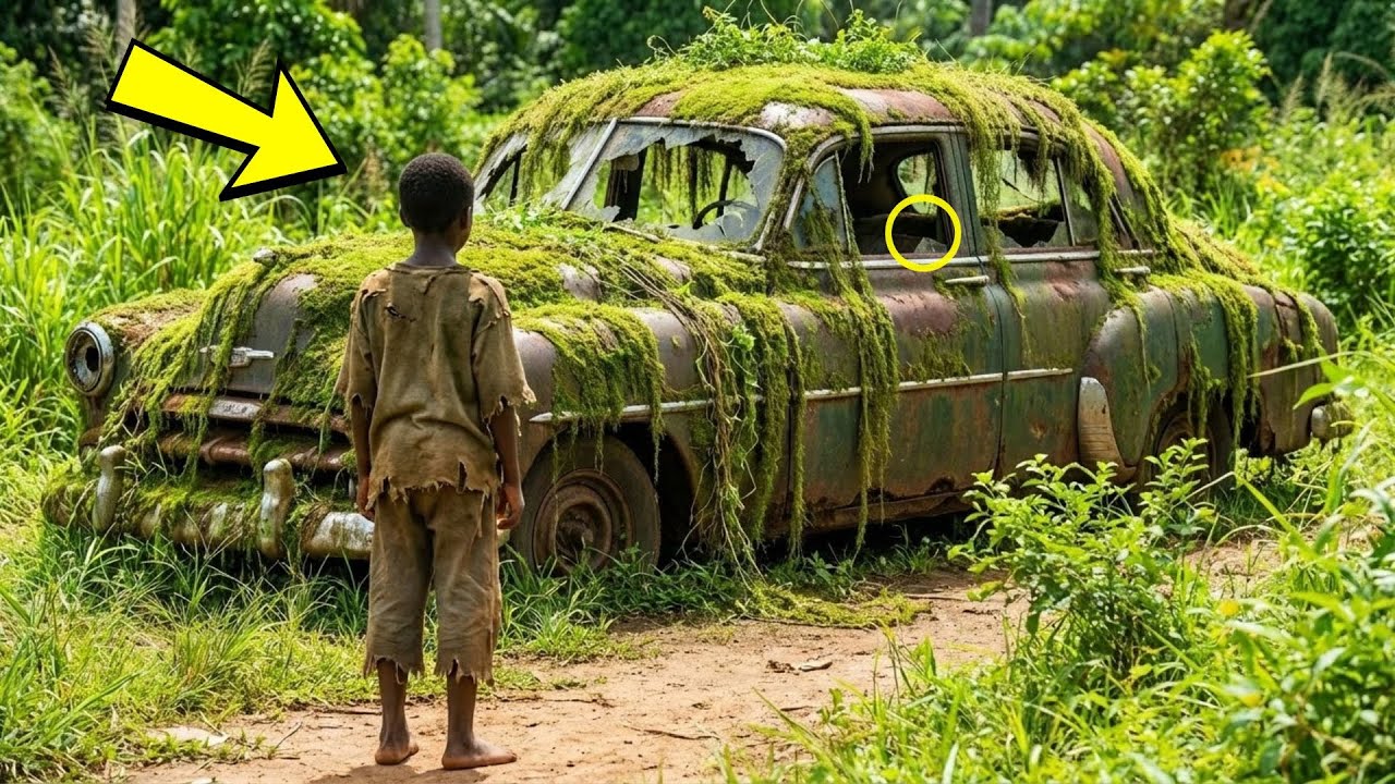 El niño huérfano halló refugio en un carro enterrado — y al abrir la puerta, comenzó a llorar…