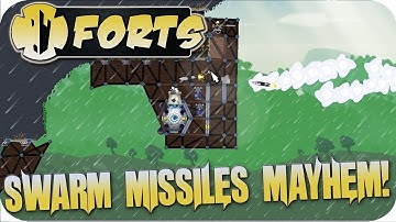Forts Multiplayer 4v4 Gameplay Swarm & Nuke Missiles Only Challenge