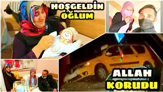 Aramıza Hoşgeldi̇n Oğlum Dönüşte Kaza Yaptık Allah Korudu