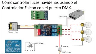 Cómo controlar luces navideñas con el controlador Falcon usando el puerto DMX.