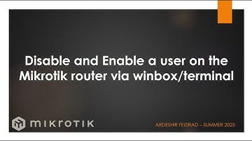 Disable and Enable a user on the Mikrotik router via winbox/terminal