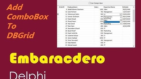 043-Add ComboBox To DBGrid Delphi إضافة كومبو بوكس لجدول البيانات DBGrid في الدلفي
