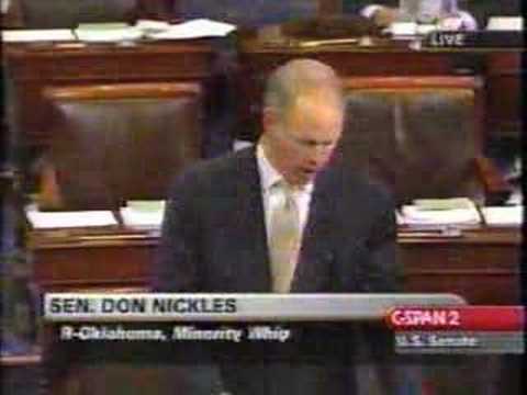 Senator Don Nickles speaks on the floor in opposition to a bill designed to overturn numerous state laws and impose monopoly bargaining on police and firefighters in all 50 states.