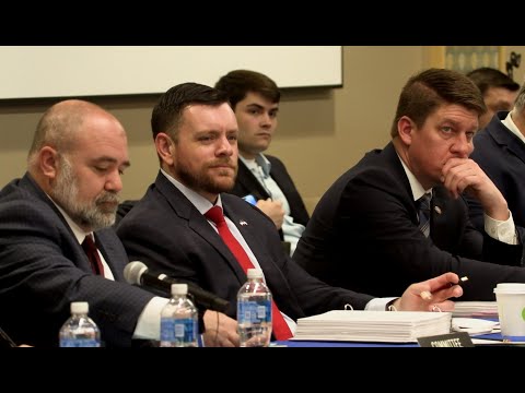 Senator Patrick Testin gives an overview of the Joint Finance Committee's 2025 Budget Road Show