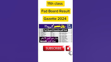 11th class result Gazette 2024 FSD board 11th class result check by name without Roll number