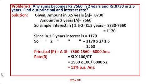 Simple Interest (SI) Part-3 (Business Mathematics) for B.Com/BBA/BANKING/SSC
