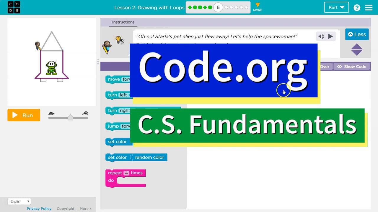 Code Course E Lesson 6 6 Drawing With Loops Answers Explained CS Fundamentals YouTube