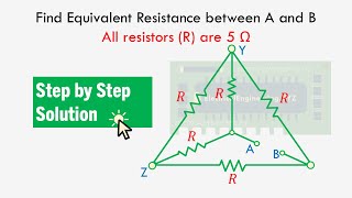 Equivalent Resistance between A and B in Delta Wye Shaped Resistance Circuit Wheatstone Bridge