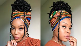 HOW TO: Quick & Easy Faux Locs Headwrap Updo