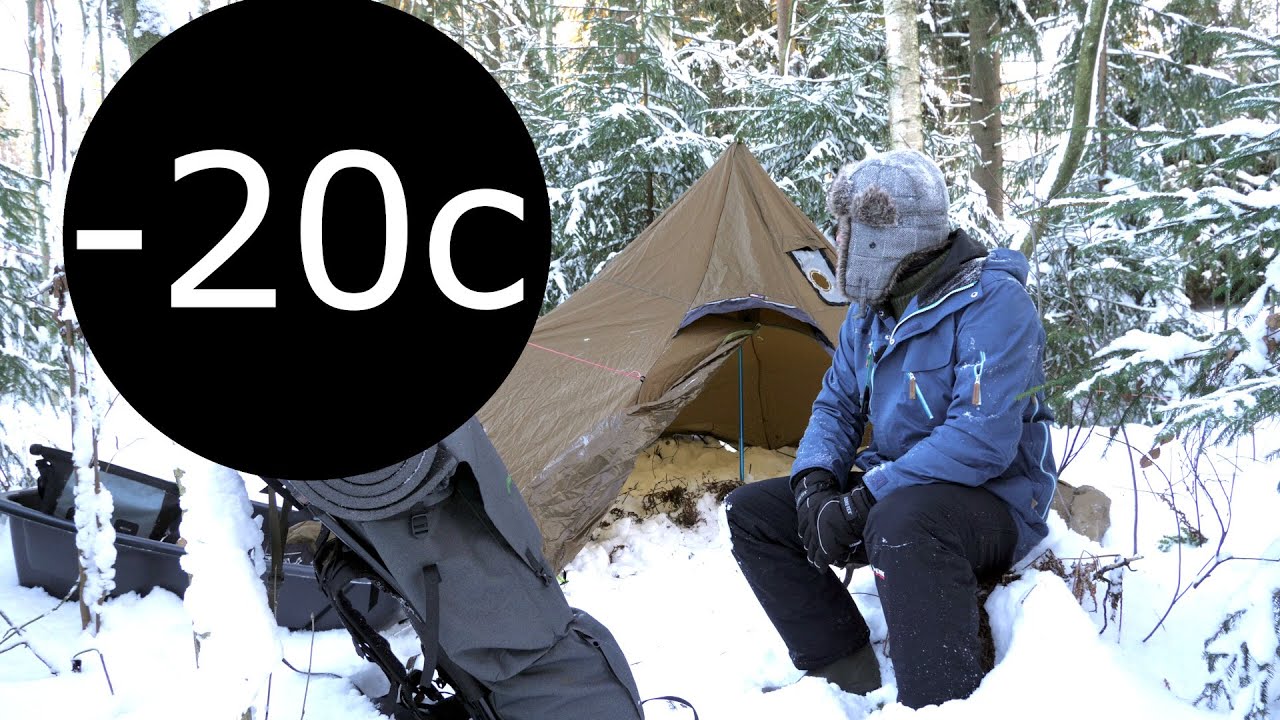 Talviretkeilyä - Titaanikamiina ja kotateltta kovassa pakkasessa [Eng Subs]