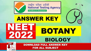 NEET 2022 Answer Key | BOTANY | BIOLOGY | NEET 2022 Paper Solutions | Biology Answer Key | Code Q1
