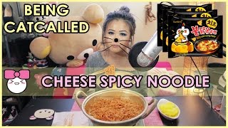 SPICY FIRE CHEESE NOODLES | MUKBANG