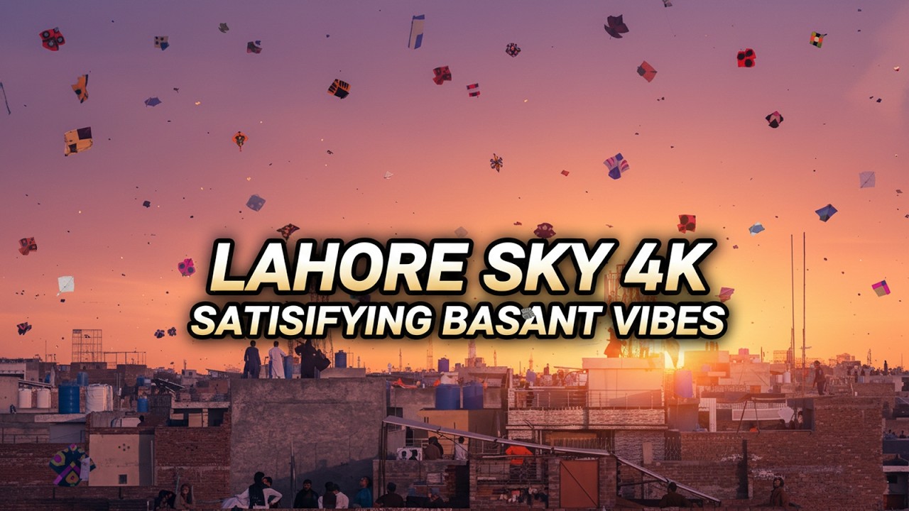 Beautiful Lahore Sky Filled with Kites | 4K Satisfying Visuals | 1 Hour Non-Stop