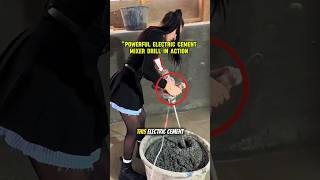 Powerful Electric Cement Mixer Drill in Action Powerful Electric Cement Mixer Drill in Action
