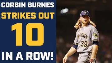 Corbin Burnes STRIKES OUT 10 IN A ROW! Full Highlights of Record Setting Performance