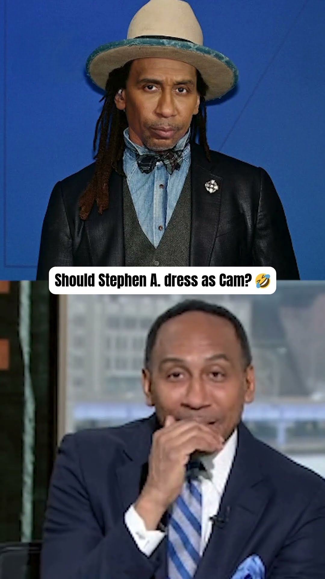 Stephen A. dressed as Cam Newton ?